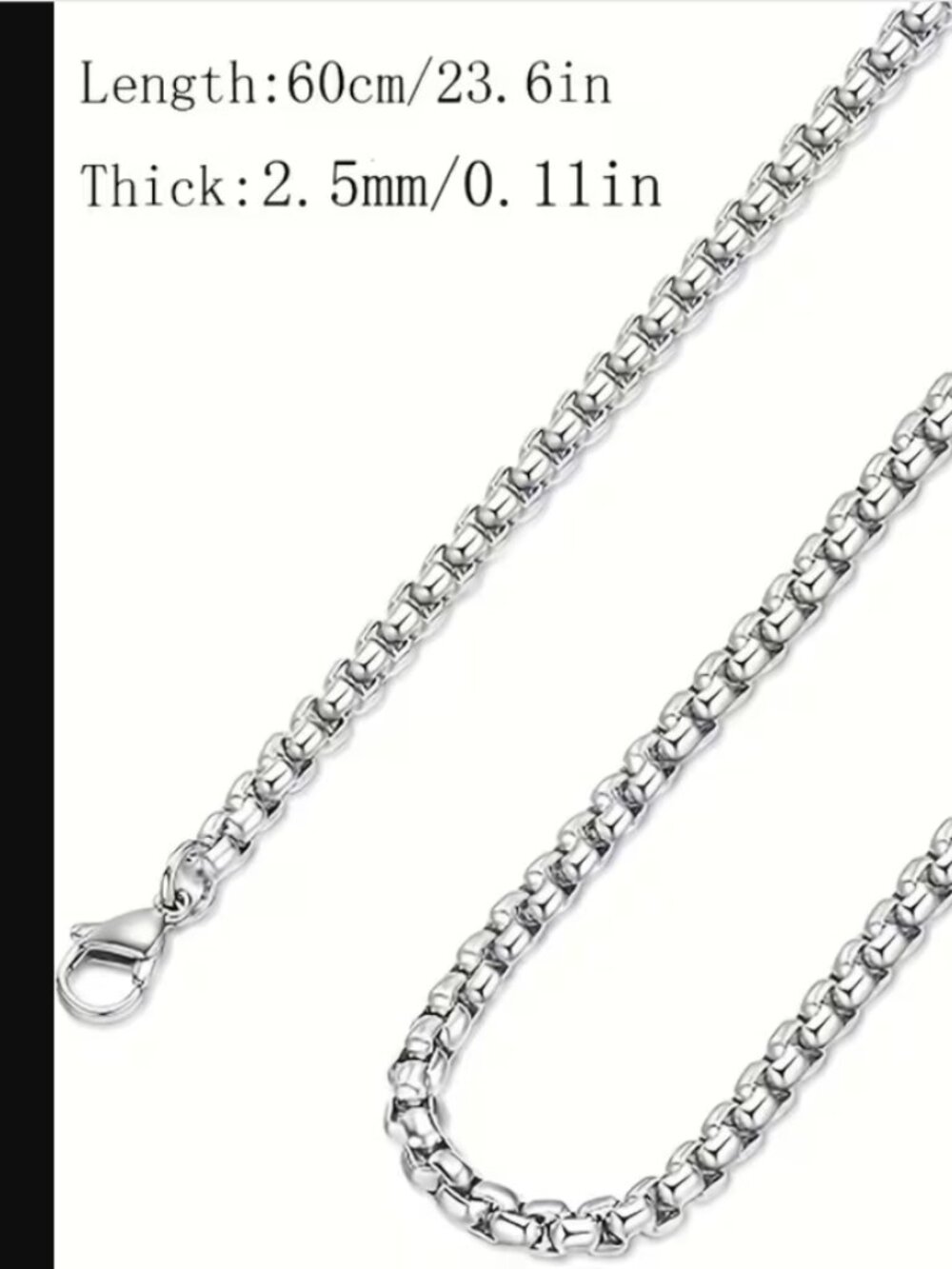 DESIGNER Mod/Contemporary Stainless Steel Chain Men's 23.62" Necklace**NEW!